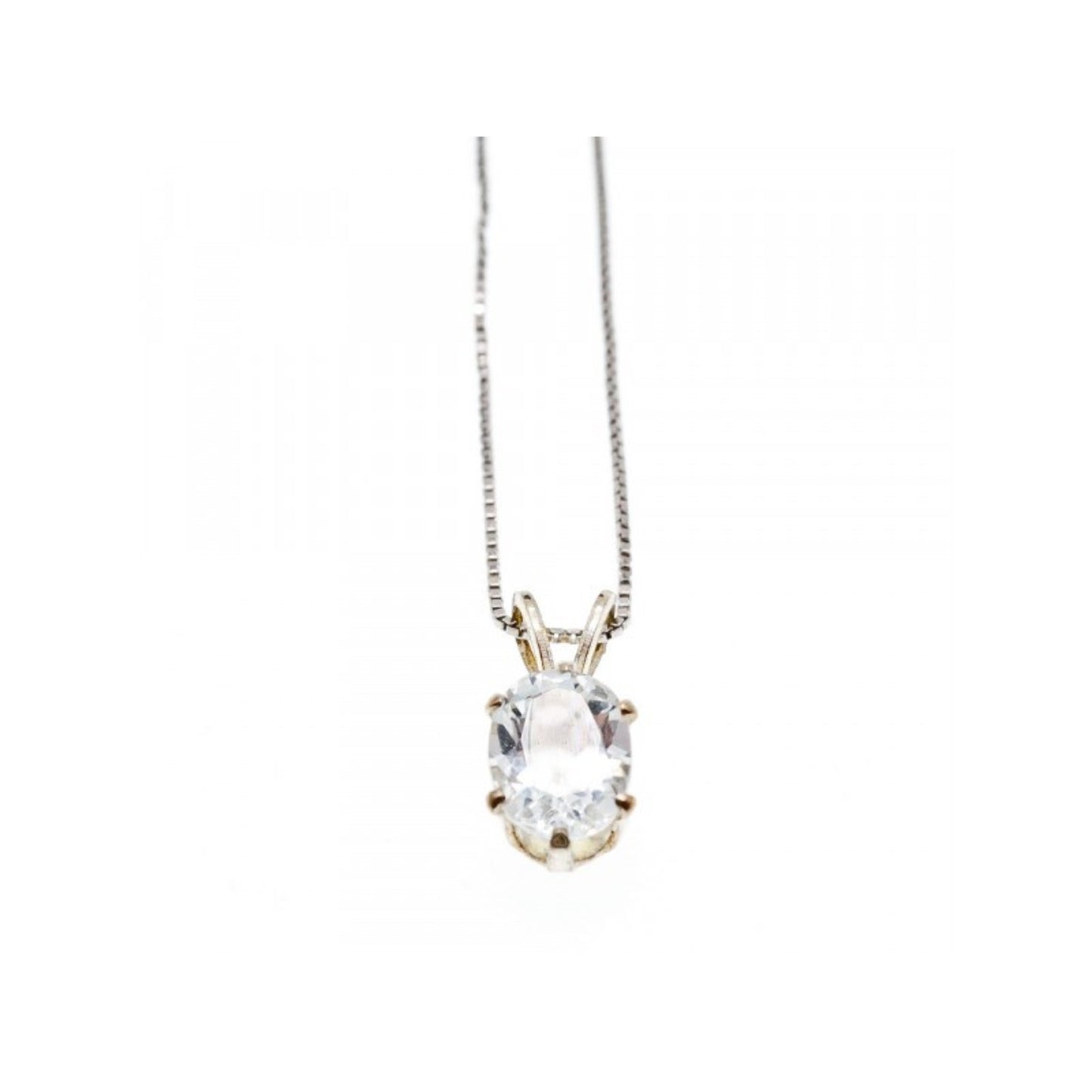 925 Sterling Silver White Tourmaline (Achroite) Chain with Pendant