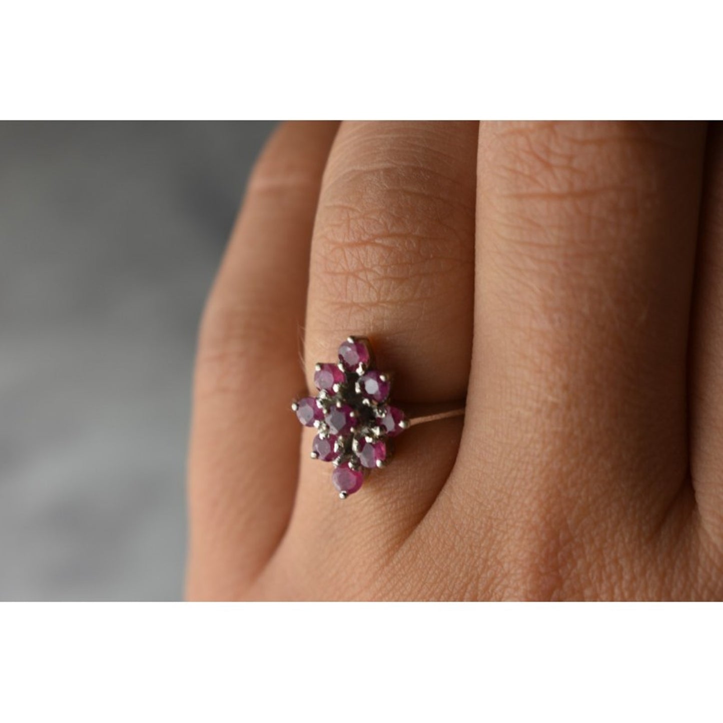 925 STERLING SILVER PINK TOPAZ "FLOWER" RING SIZE 6