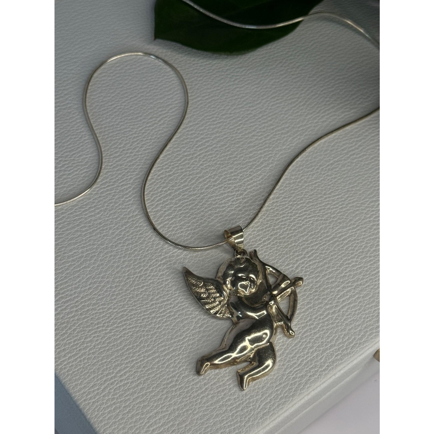 925 Sterling Silver Cupid Necklace Length 24 inch