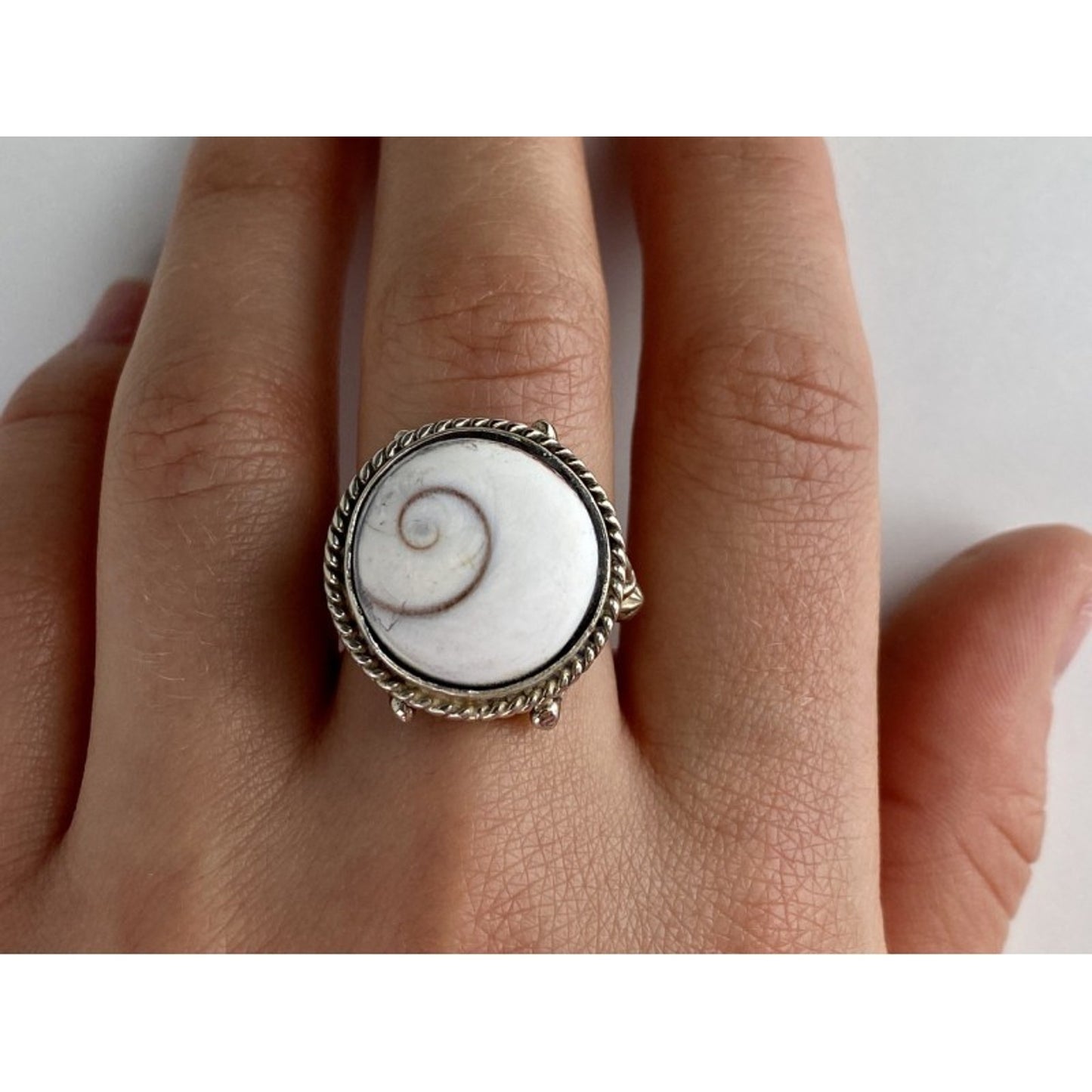 VINTAGE 925 STERLING SILVER AGATE RING SIZE 9.5
