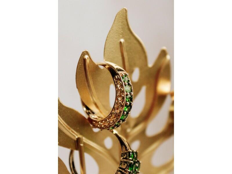 925 STERLING SILVER GOLD PLATED PERIDOT RING SIZE 10.25