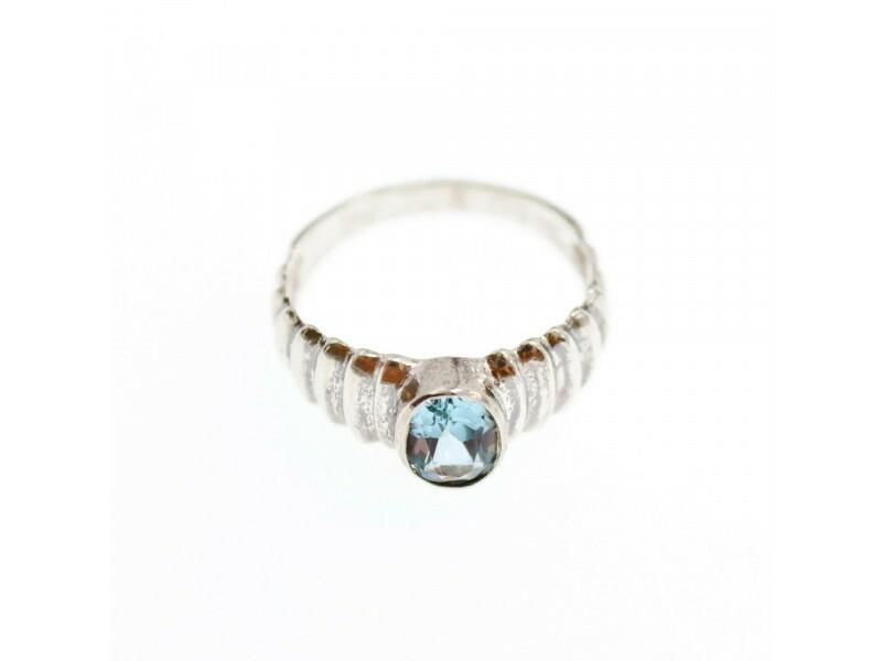 925 STERLING SILVER AQUAMARINE RING SIZE 7
