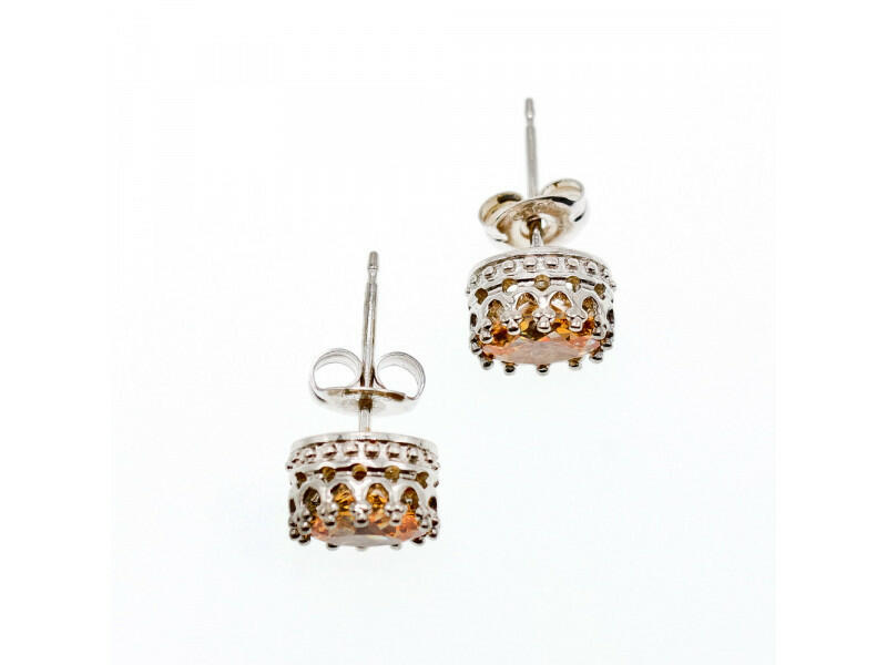 925 STERLING SILVER CITRINE STUD EARRINGS
