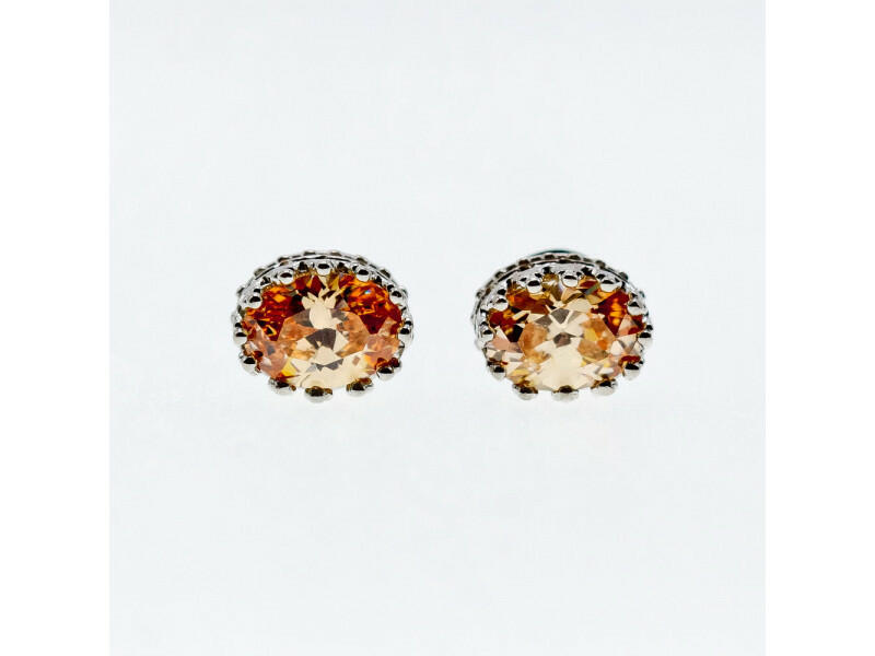 925 STERLING SILVER CITRINE STUD EARRINGS