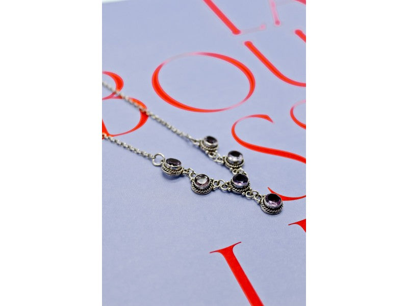 925 Sterling Silver Amethyst Necklace