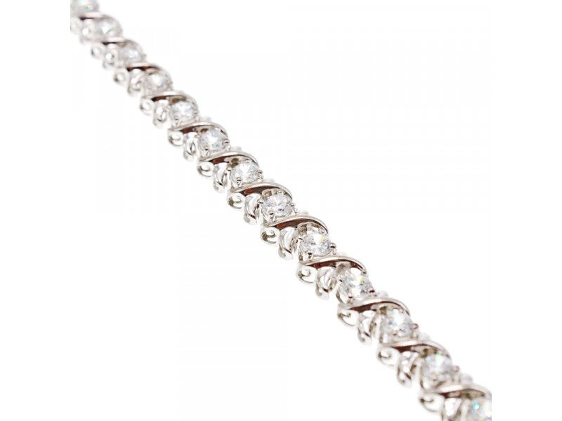 925 Sterling Silver CZ Bracelet Size 8.2 IN