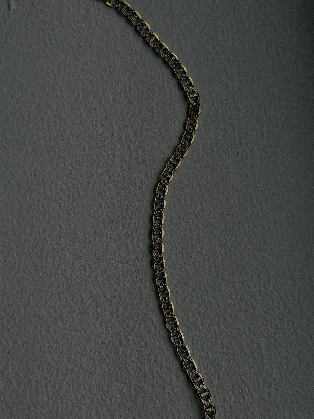 14K Yellow Gold & 925 Sterling Silver Italy Chain Necklace Length 20 in