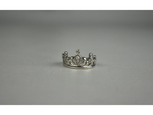 925 Sterling Silver Goshenite "Crown" Ring Size 6.5