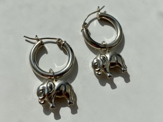 925 Sterling Silver "Elephants" Earrings