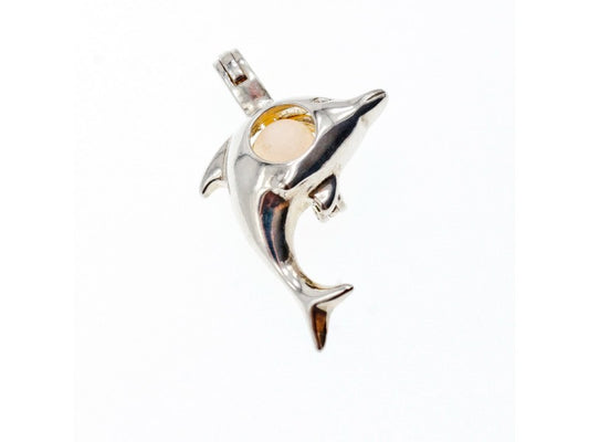 925 Sterling Silver Pearl Dolphin Pendant