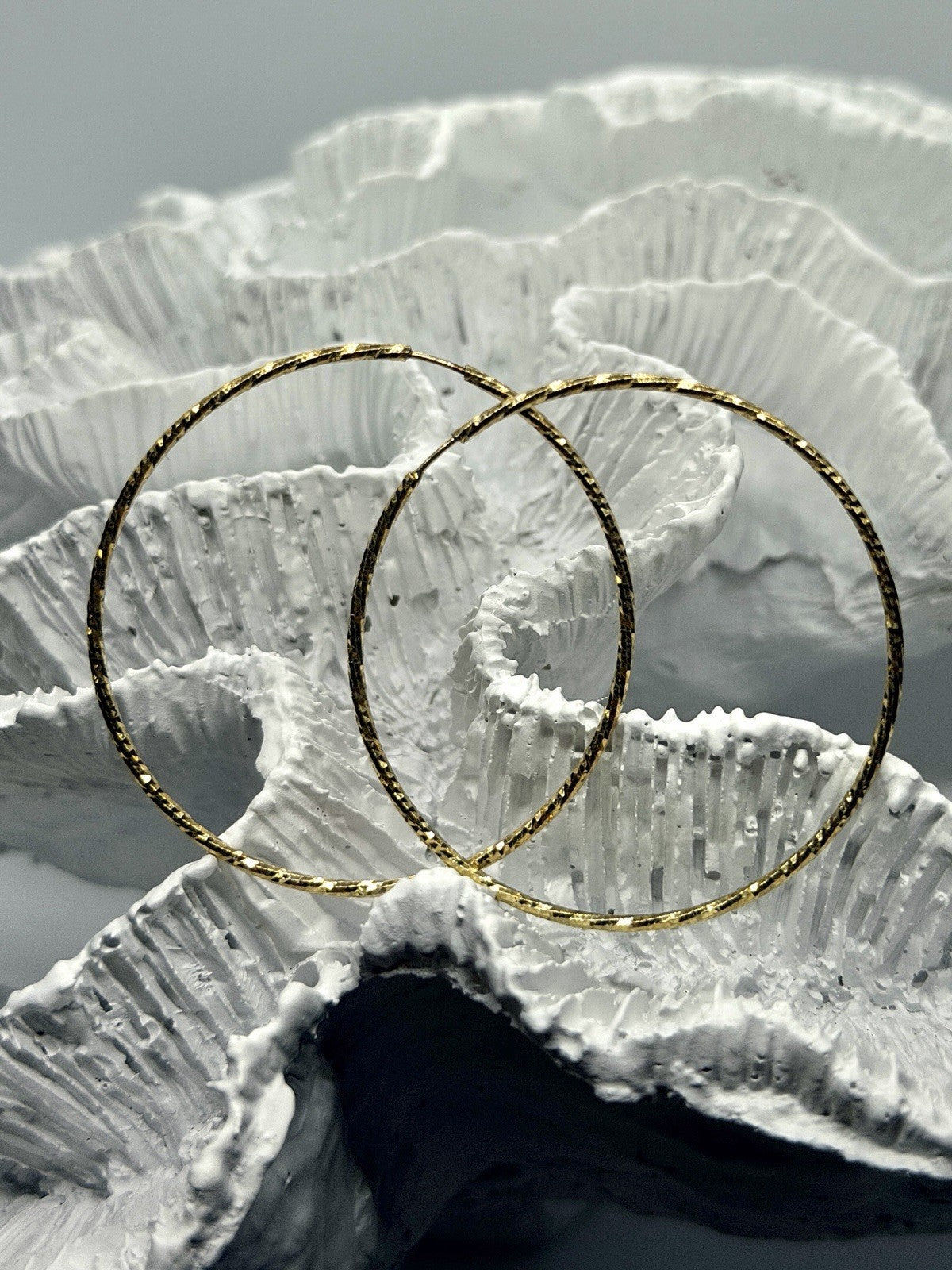 Classic Italy 925 Sterling Silver Gold Plated Hoop Earrings