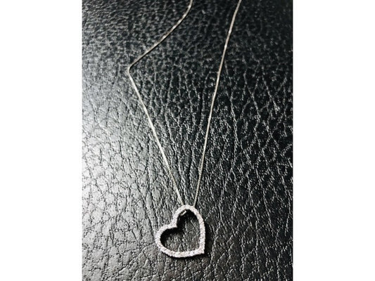925 Sterling Silver CZ "Heart" Chain with Pendant