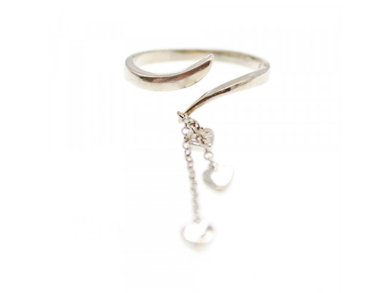 925 Sterling Silver "hearts" Ring Size Adjustable