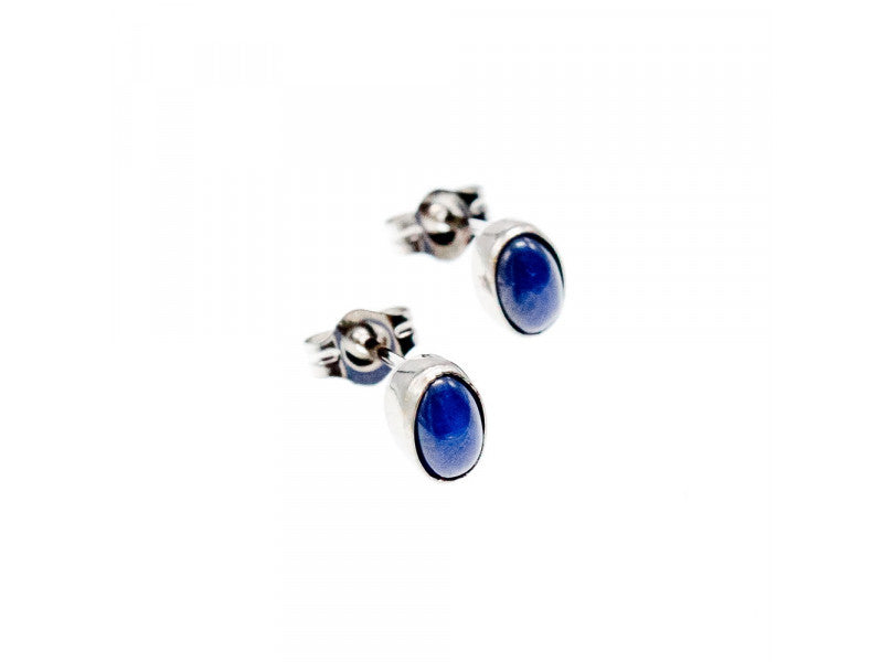 14K WHITE GOLD STAR SAPPHIRE EARRINGS
