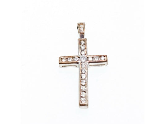 925 Sterling Silver CZ Cross Pendant