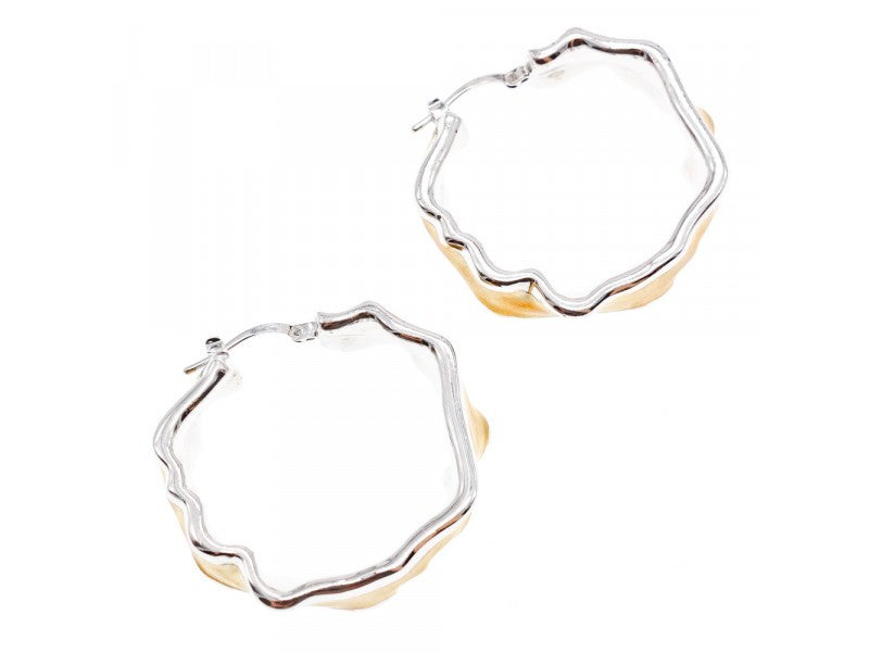 925 Sterling Silver Gold Plated Original Design Earrings Italy