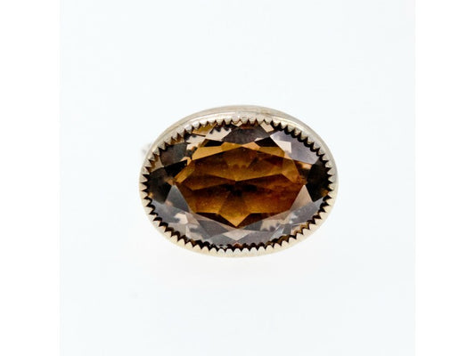 Vintage 925 Sterling Silver Hessonite Ring Size 6.5