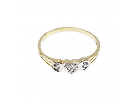10K Yellow Gold Diamonds "Heart" Ring Size 7