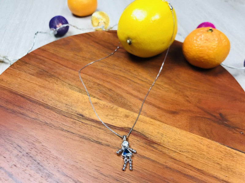 925 Sterling Silver CZ "Girl" Chain With Pendant