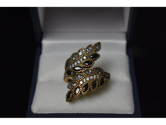 925 Sterling Silver with Gilding Alpanite & CZ Ring Size 9