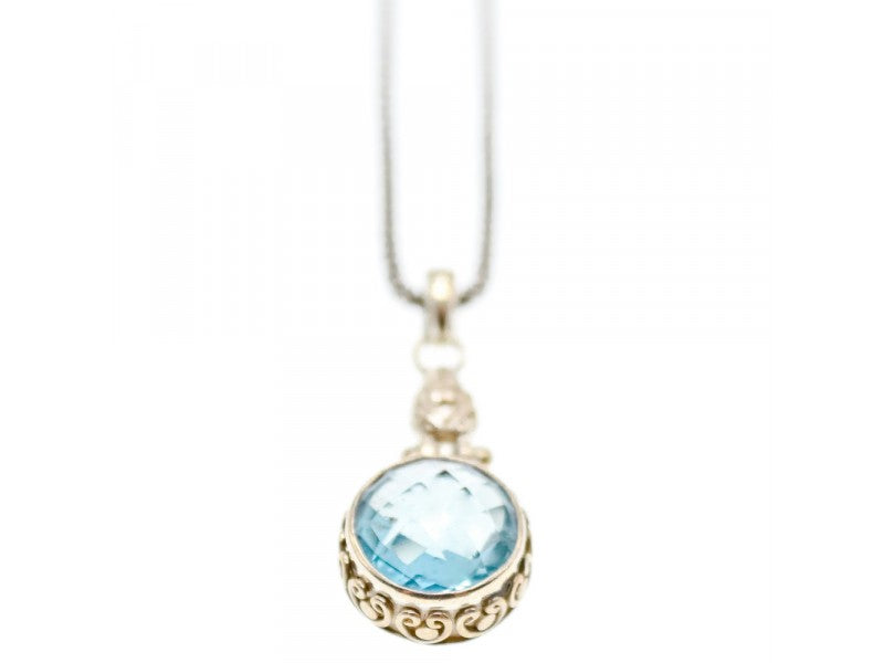 925 Sterling Silver Blue Spinel Chain With Pendant