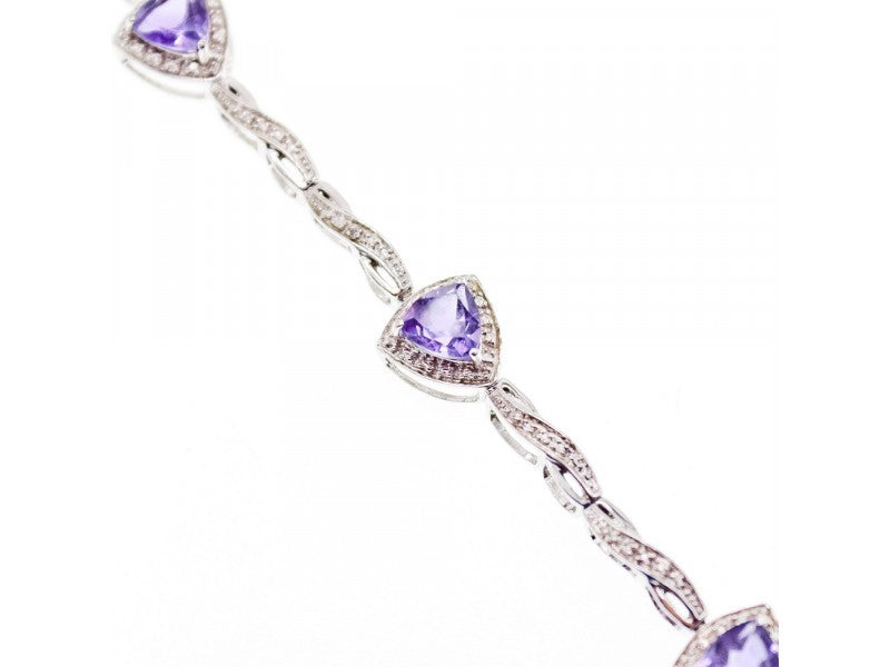 925 Sterling Silver Purple Tourmaline Bracelet