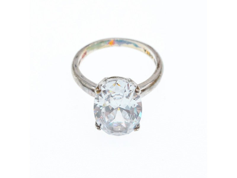 925 Sterling Silver CZ Ring Size 8 Seta
