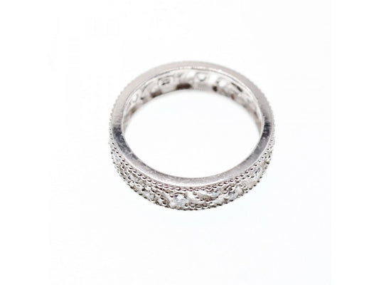 925 Sterling Silver CZ Band Ring Size 5.5; 6.5