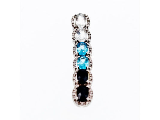 925 Sterling Silver Goshenite, Topaz & Tourmaline Pendant