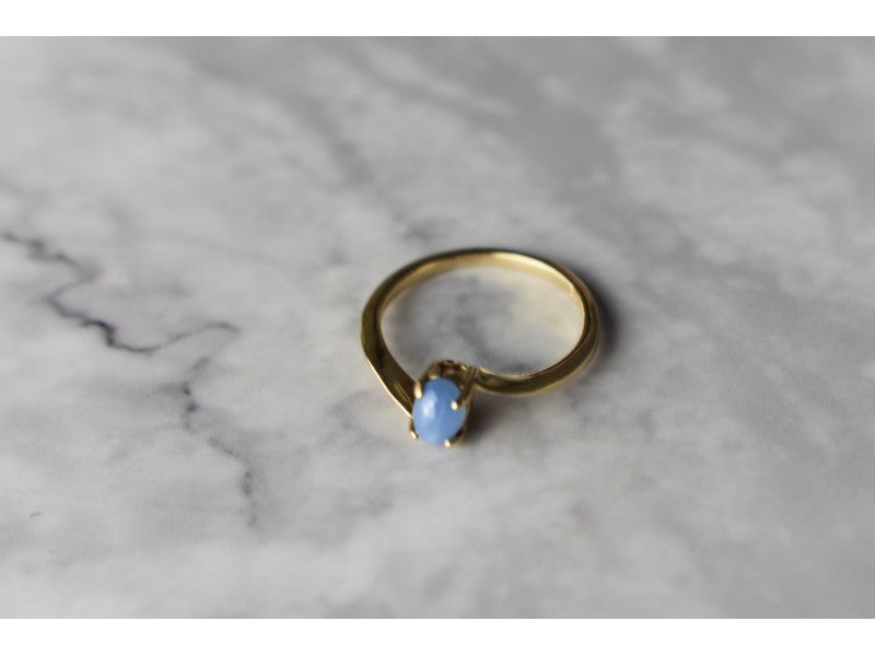 10K Yellow Gold Star Sapphire Ring Size 5.5