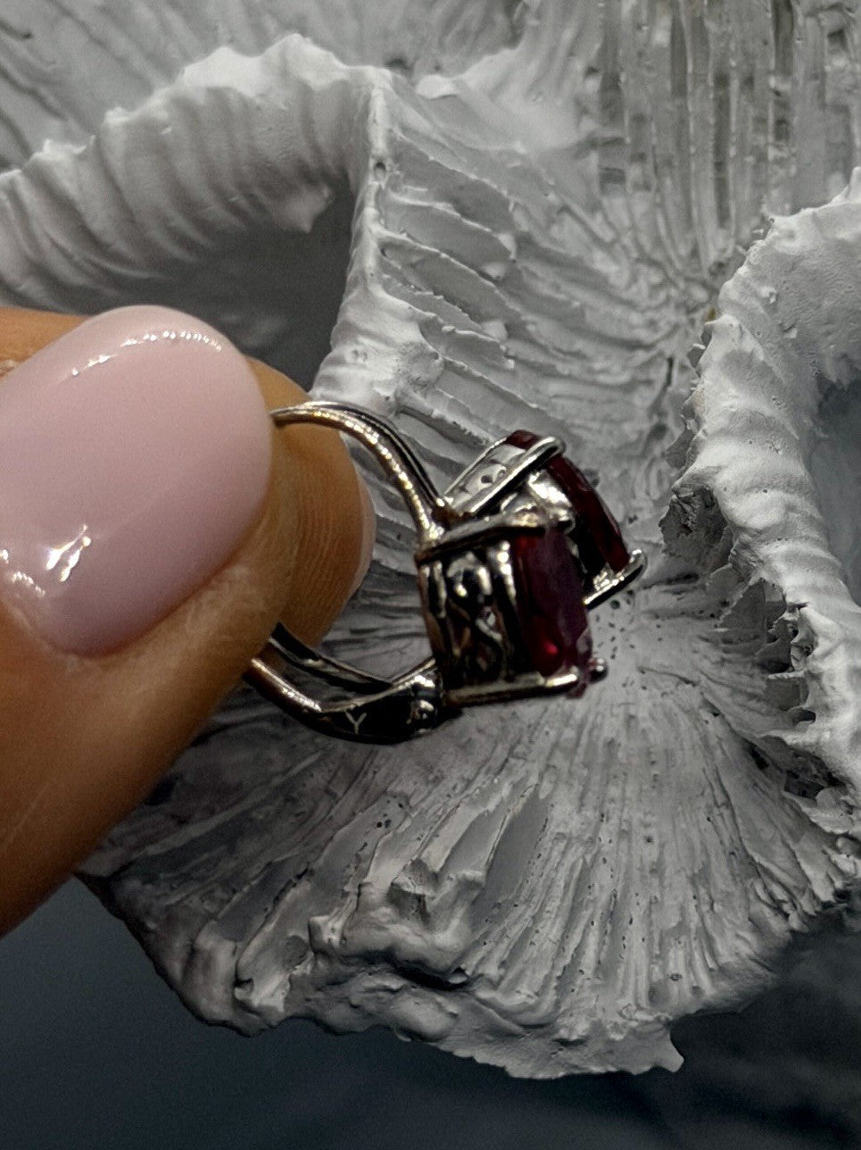 Lovely 925 Sterling Silver Pink Topaz Earrings