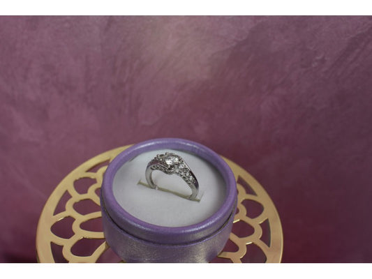 925 Sterling Silver White/Colorless Spinel Ring Size 6.5
