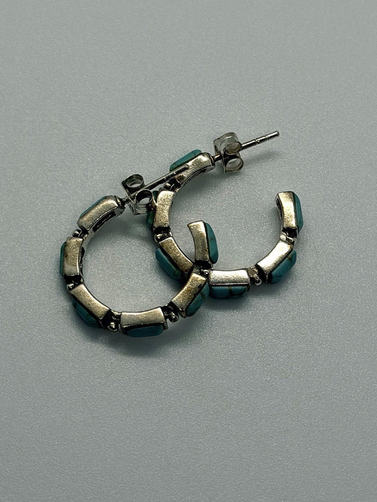 Vintage 925 Sterling Silver Blue Turquoise Earrings