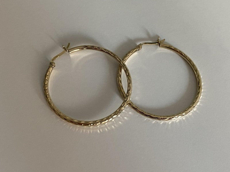 925 Sterling Silver Gold Plated Hoop Earrings