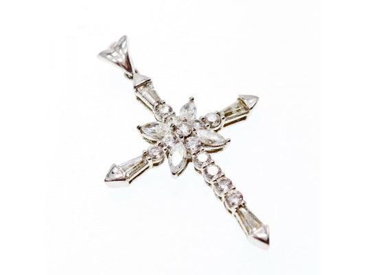 925 Sterling Silver CZ Cross Pendant