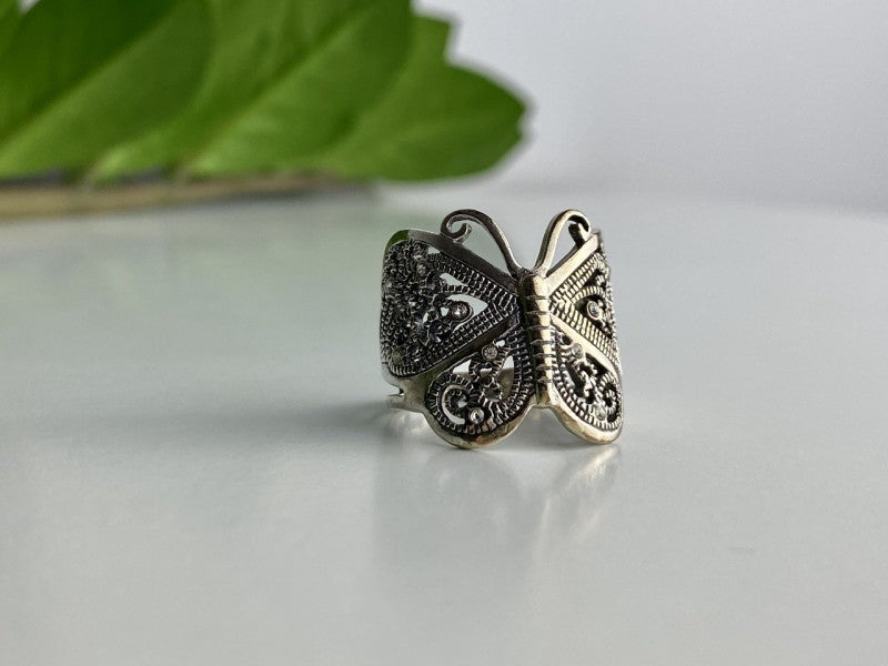 925 Sterling Silver CZ "Butterfly" Ring Size 7
