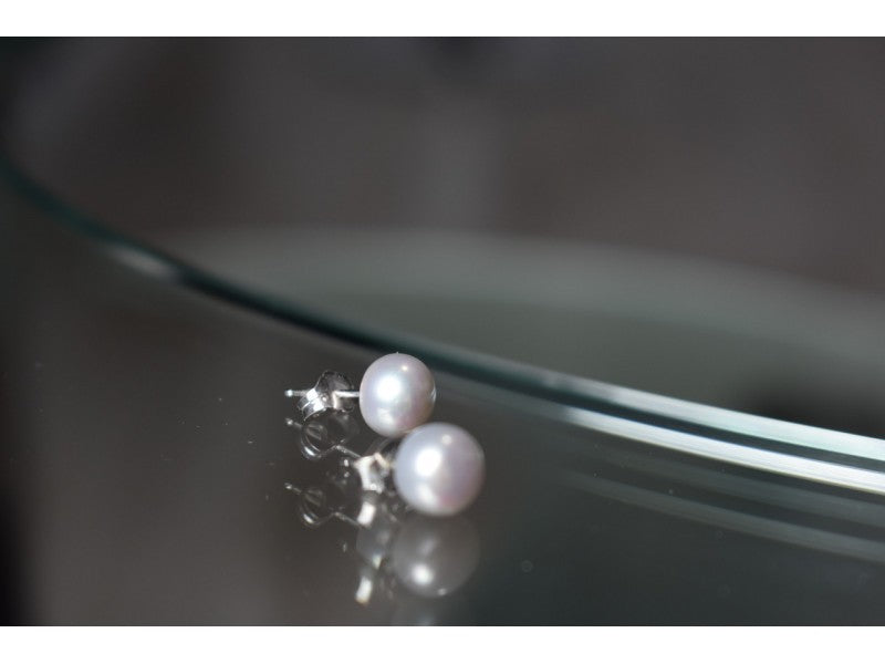 925 Sterling Silver Gray Pearls Earrings