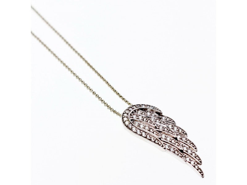 925 Sterling Silver CZ "Angel Wing" Chain With Pendant
