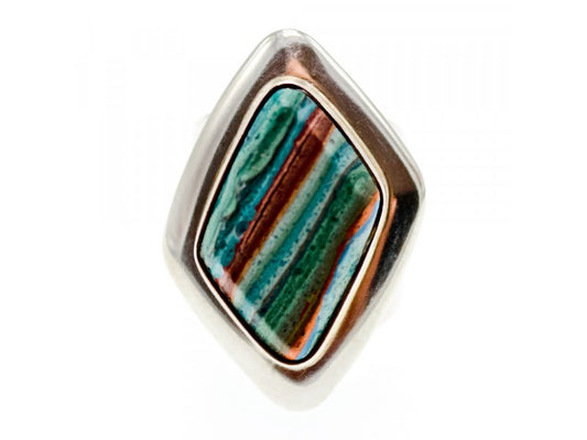 Vintage 925 Sterling Silver Jasper Ring Size 7