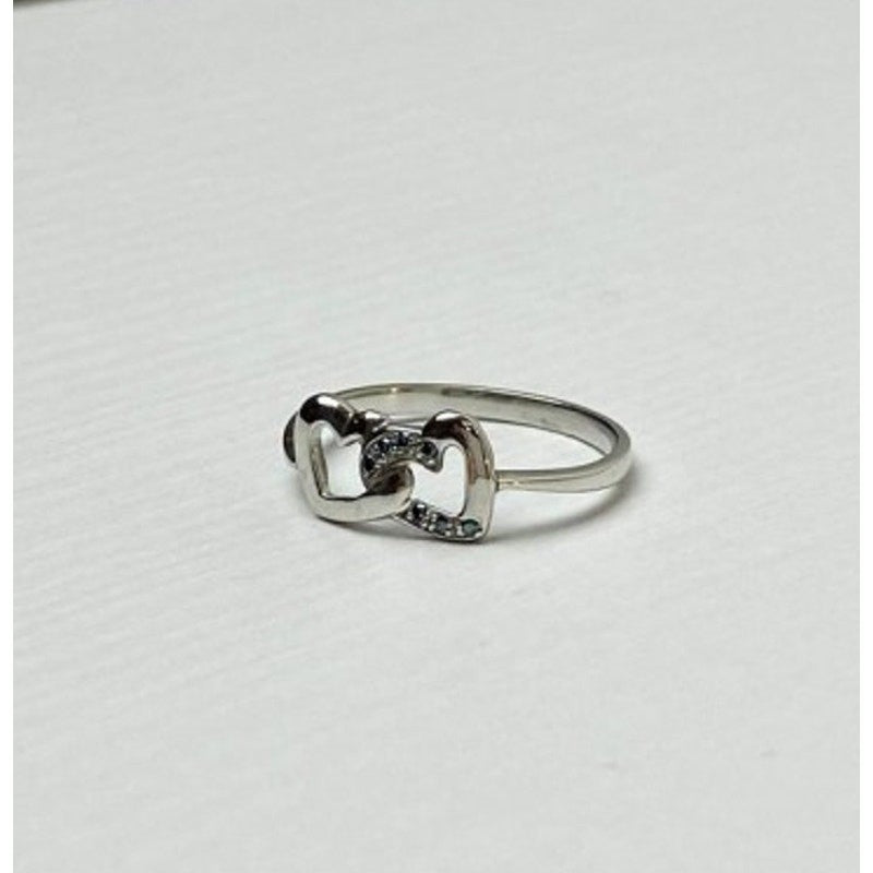 925 Sterling Silver Aquamarine "Hearts" Ring Size 7
