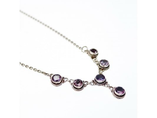 925 Sterling Silver Amethyst Necklace