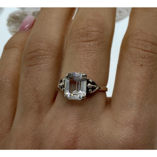 925 Sterling Silver CZ "Classic" Ring Size 8
