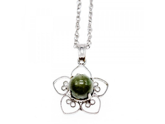925 Sterling Silver Agate Chain With Pendant