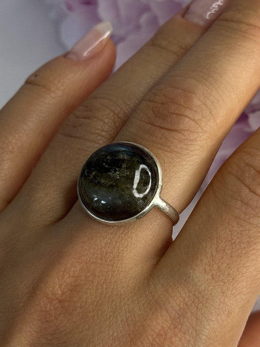 Vintage 925 Sterling Silver Labradorite Ring Size 7
