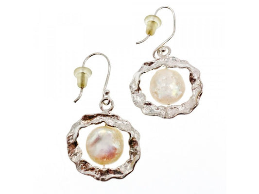 925 Sterling Silver Pearl "Shell" Earrings