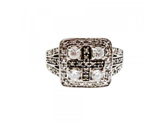 925 Sterling Silver White Spinel Ring Size 7