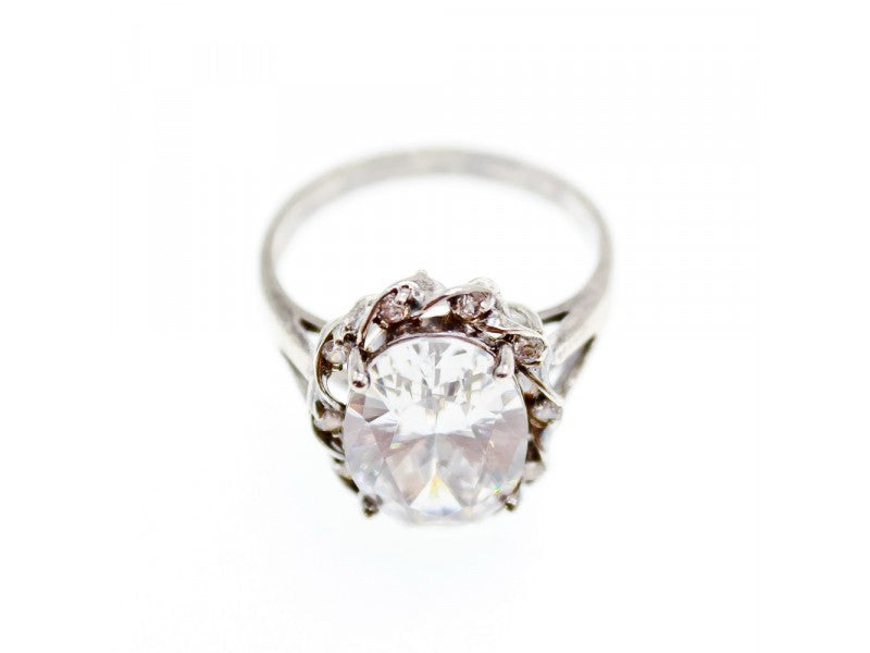 925 Sterling Silver CZ Ring Size 9