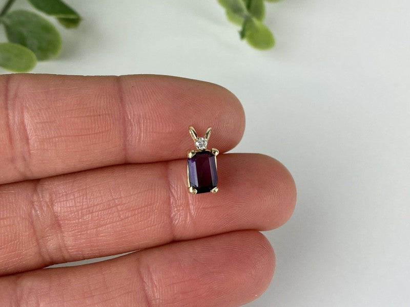 14K Yellow Gold Tourmaline & Diamond Pendant