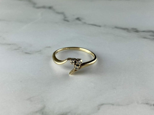 14K Yellow Gold Diamonds Ring Size 6.75