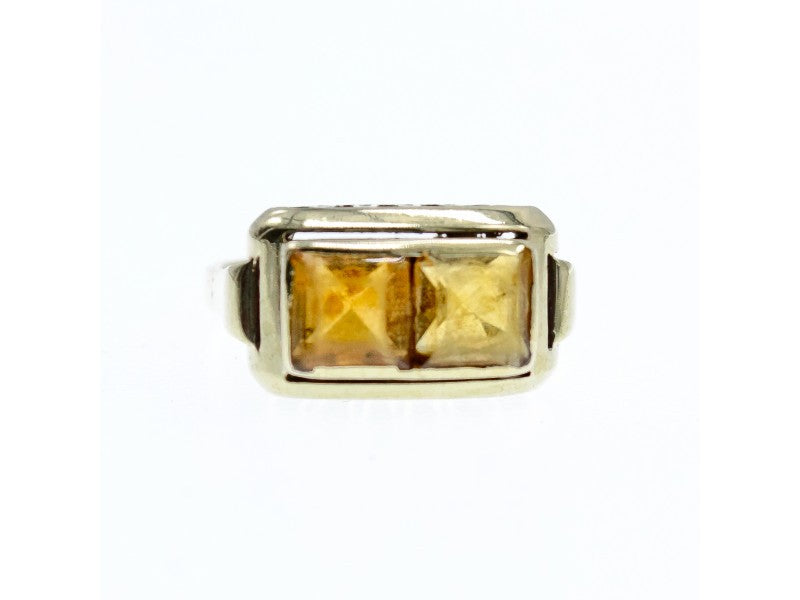14K White Gold Hessonite Ring Size 7